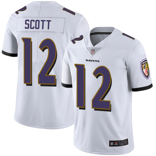 Baltimore Ravens Limited White Men Jaleel Scott Road Jersey NFL Football #12 Vapor Untouchable->baltimore ravens->NFL Jersey